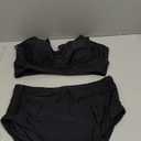 CUPSHE Women's Bikini Sets High Waisted Swimsuit Underwire Adjustable Straps Twisted Hook Full Coverage Bottom (Medium, Black)