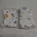 Knirose Baby Swaddle Blankets, Unisex Baby Blanket Wrap for Newborn Baby Boys Girls, Skin Friendly Wearable Swaddle Sleep Sack Made of Combed Cotton(Planet, White, 0-3 Months + 3-6 Months)
