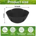 HKZ Hanging Planter Basket Liners - 6 Pack 14 Inch Round Fabric Liners for Hanging Baskets, Replacement Coco Fiber Liner, Durable Non-Woven Liners for Hanging Baskets Planters Flowers, Plants (Black)