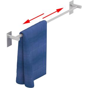 Adhesive Adjustable Towel Bar, HOMOTEK Economical Self Stick Bathroom Towel Holders, Towel Rod Size from 12 Inch to 22 Inch Single Rack Hanger for Kitchen(1 Pack Brushed Stainless Steel)