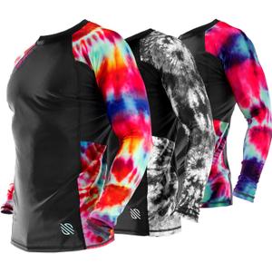 Sanabul Funk Strike Long Sleeve Compression Training Rash Guard for MMA BJJ Wrestling (XX-Large, Classic Swirl)