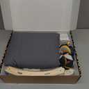 Blissful Diary Baby Play Gym & Activity Mat, 5 Developmental Zones Wooden Tummy Time Mat with 5 Detachable Sensory Toys for Motor Skills & Sensory Development, Baby Essentials Shower Gift (Gray Round)