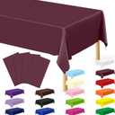 4 PCS Wine Table Cloth Rectangle Table, 54 x 108 Inches Waterproof Plastic Table Cloth Disposable, Picnic Table Cover for Baptism, Picnic, Restaurant, Wedding decor, Fits Rectangle and Round Tables