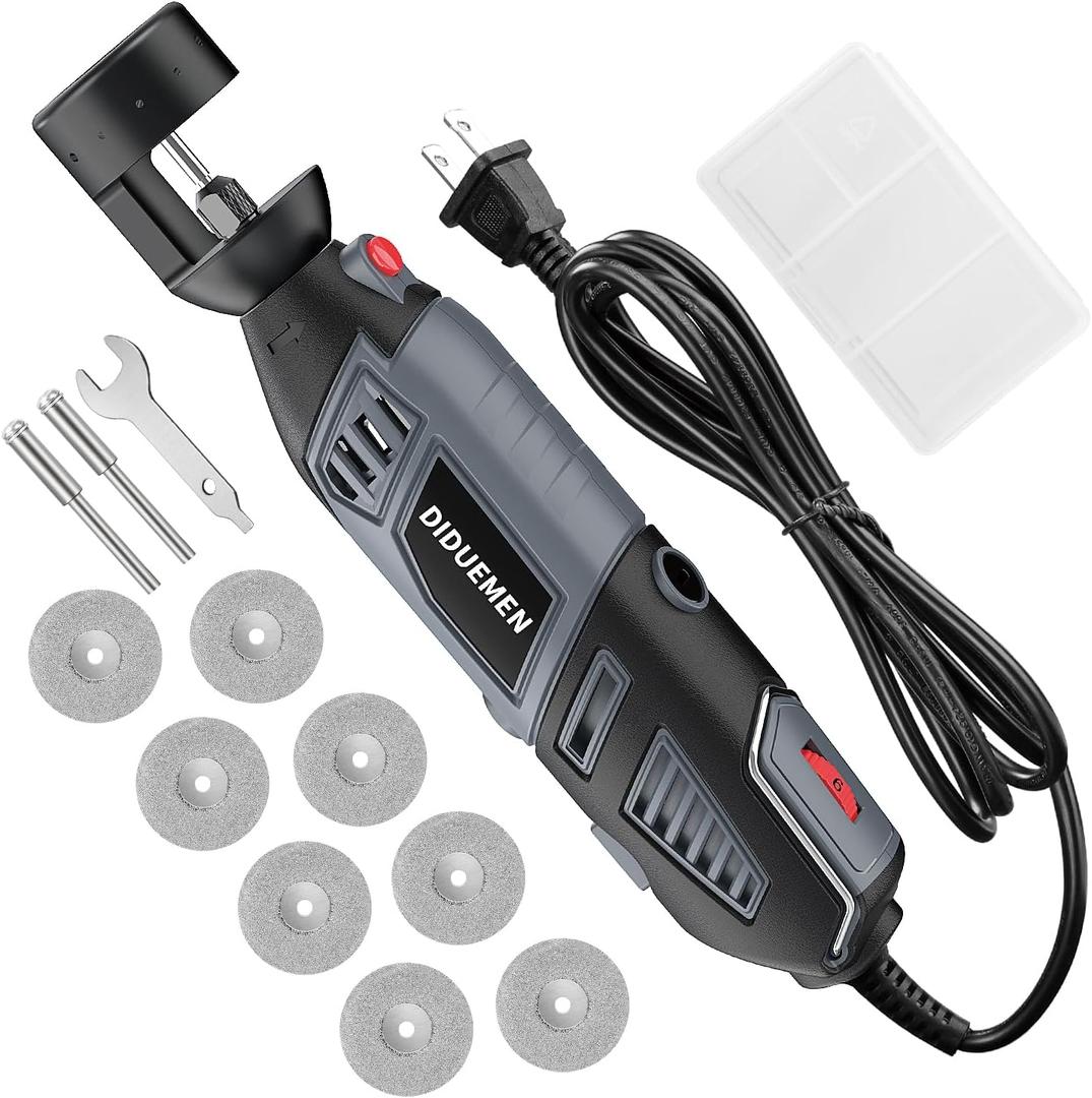12-Guides 4 Angles Tungsten Grinder -Tungsten Sharpener for TIG Welding with Flat Grinding Block, Cut-Off Slot, Multi-Angle & Offsets