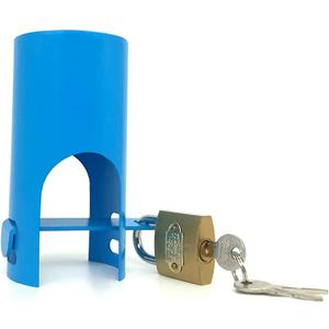 Insulated Garden Hose and casing Lock and Cover - Water Saving, Outdoor Faucet Locking System - Prevents Unauthorized use and Vandalism, and is Easy to Install (Blue)