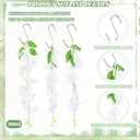 12 Pcs Spring Shower Curtain Hooks Wisteria Flower Curtain Rings Floral Decorative Hanger Hooks for Spring Bathroom Wedding Living Room Bedroom Restroom Decor