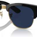 Ray-Ban Unisex Sunglasses Black On Gold Frame, Clear/Blue Lenses, 50MM (Black)