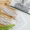 144PCS Bead Necklace, White Beaded Necklace Party Favors Bulk, 33" Mardi Gras Beads Necklaces Accessories, Festival Parade Throw Accessories for Baby Shower Wedding Birthday Celebrations Decorations