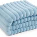 Bedsure GentleSoft Blue Fleece Blanket for Couch - Cozy Soft Blankets for Women, Cute Small Throws for Girls, Spring Decorations for Home, Light Blue, 50x60 Inches