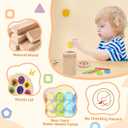 4 in 1 Montessori Toys for 2 3 4 Year Old, Wooden Color Sorting Toys for Toddlers 1-3, Preschool Learning Activities Fine Motor Matching Games, 18 Month Old Baby Boys Girls Gifts