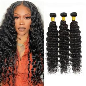 Loose Deep Wave Bundles Human Hair Natural Black 30 30 30 Inch Deep Wave Human Hair 3 Bundles 150G Double Weft Unprocessed Brazilian Remy Hair Extensions Quick Weave