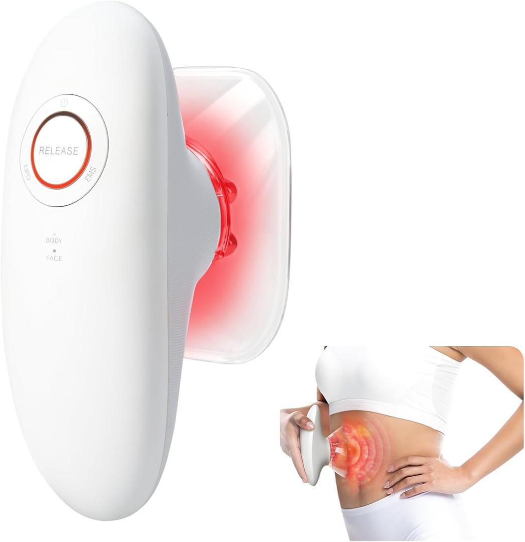 Body Sculpting Machine 3-in-1 for Home Use, Cellulite Massage Tool with Suction & Red Light, Lymphatic Drainage Massager for Arms, Thighs & Belly, Portable Body Sculptor
