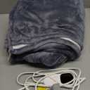 Homemate Heated Blanket Electric Throw - 50"x60" Heating Blanket Throw 1/2/4/6/8 Hours Auto-Off 10 Heat Level Over-Heat Protection Flannel Sherpa ETL Certification (01 - Light Grey)