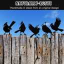 Shimeyao 8 Pcs Metal Bird Cardinal Garden Decor Outdoor Black Metal Birds Cardinal Gifts Yard Art Figurine Silhouette Statues Ornaments Christmas Decorations