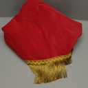 F-CHU Red 60 Inch Round Tablecloth Thickset Velvet Tablecloth with Beautiful Gold Tassels Vintage Table Cloth for Home Decor Wedding, Party, Banquet and Events 60" Round