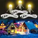 Kingdder 3 Pack Christmas Village Lights Battery Operated Accessory Cord with LED Bulb Lamp Cord with Switch Christmas Village Blow Mold LED Indoor String Lights for House Decors Crafts