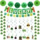2 x 40ct St. Patrick's Day Decorations Kit, Hanging Swirls, Banner, Shamrock Garlands for St. Patrick's Day Decor, Saint Patrick's Day Party Favor
