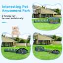 Outdoor Cat Enclosures for Cats Indoor, Patio Portable Mesh Cat Tent, Tunnel, Playhouse with Free Carry Bag & Metal Rod for Multiple Cats and Small Animals, Includes Playpen+Tent+Pet Tunnel