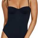 Gottex Flirtt Women's Midnight One Piece- Underwire, Adjustable Tie Straps, Front & Back Lining, Classic Back Coverage (Black) M