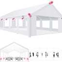 COBIZI 20x30 Party Tent Heavy Duty, Galvanized Wedding Tent, Event Shelter Tent for Parties, Large Outdoor Gazebo with Removable Sidewall & Built-in Sandbag, Carpas para Fiestas, Waterproof, White