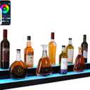 Led Lighted Liquor Bottle Display Shelf, 30 Inch 2 Tier Whiskey Rack, Support USB, Bar Stand with RF Remote & App Control, Illuminated Acrylic Lighting Shelves for Home Bar, Party