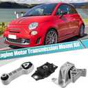 X AUTOHAUX 1 Set Car Engine Motor and Transmission Bracket for Fiat 500 1.4L 2012-2018 No.68073217AC/68073029AC/68073483AD