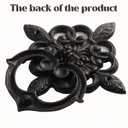 Black Antique Front Door Knocker, Gothic Cast Iron Petal Leaf Door Handle Decoration OutdoorHome Garden and Farmhouse (1 Pack)
