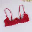 SOLY HUX Women's Sexy Lace Bra Lace Push Up Lingerie Naughty Bras Open Cup Sheer Shelf Corset Tops Nightwear 1/4 Cups