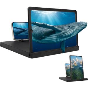 Big Screen Phone Magnifier,Screen Magnifier for Cell Phone, HD Screen Expander, Portable Magnifying Screen, Screen Magnifier Compatible with All Phones (12 In)