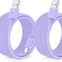 QZIIW 2 Pack Apple USB C Fast Charging Cable 15 FT for iPhone 16 15/16 15 Pro/16 15 Pro max/16 15 Plus,USB A to USB C Car Carplay Cord Compatible Galaxy S25 S24, i Pad Pro 12.9/11,Air 5th/4th Gen (Purple)