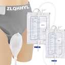 Catheter for Men, Urine Collection System, Reusable Portable Silicone Urinal with 2 Bags (1000ml & 2000ml), 1.2M Tube, and Adjustable Breathable Pants (Men)