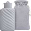 Microwaveable Hot Water Bottle with Cover(1 Liter), MEETRUE Innovative BPA-Free Silicone Hot Water Bottle Hot Water Bag for Pain Relief, Hot & Cold Therapies-Winter Gift for Women Children Elderly