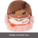 Barbie Cuutopia Plush, 10-inch Soft Pillow Doll Inspired by Iconic 80s Peach Gown with Tactile Ruffle Sleeves & Long Hair, Collectible Toy
