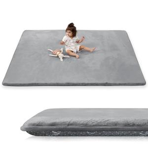 1.5" Thick Baby Play Mat for Floor 39x59 Soft Foam Mats, Dark Grey