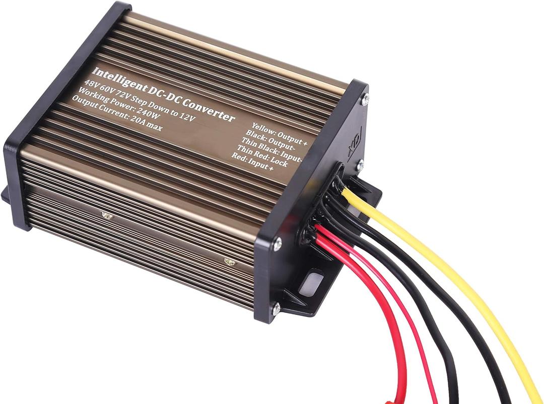 Pro Chaser DC-DC 72V 60V 48V Volt Voltage to 12V Step Down Voltage Reducer Regulator 180W 15A for Scooters & Bicycles Golf cart (20A 240W)