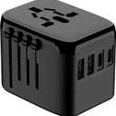 2 x Universal Travel Adapter, International Power Plug Adapter with 2 USB C + 2 USB A Ports, All-in-One Worldwide Charger for UK EU US AUS 150+ Countries
