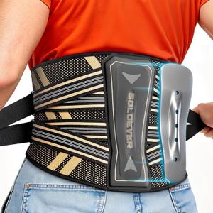 Ultra Breathable Back Brace for Lower Back Pain Relief,[Medical Grade & Copper Infused] Lumbar Support Belt with Bionic Support System, Adjustable Back Support Brace for Sciatica,Herniated Disc,Men&Women(Large) (Black)
