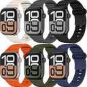 6 Pack Sport Bands for Apple Watch Band 40mm 41mm 42mm 38mm 44mm 45mm 46mm iWatch bands for Women Men, Waterproof Silicone Strap Wristband for Apple Watch Series 11 10 9 8 7 6 5 4 3 SE/Ultra 49mm 3/2nd