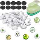 97pcs DIY Fridge Magnets Craft Set Include 1-Inch Paper Punch,Craft Magnets Glass Ceramic Ferrite Magnet with Adhesive Backing and Clear Glass Cabochons for Refrigerator (48 Sets,1 Inch, Round) (97)
