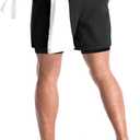 Aolesy Men's 2 in 1 Running Shorts 5" Workout Gym Athletic Shorts for Men Quick Dry Lightweight Training Shorts with Pockets (Black, XL)
