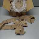 Crowye 14 Pcs Christmas Cabinet Bow for Kitchen Door Ribbon Bow Christmas Wreath Door Bows Festival Wrapping Decorations for Tree Kitchen Fireplace Home Front Party (Light Brown, Linen)