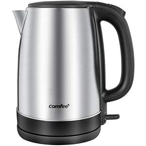 COMFEE' 1.7L Stainless Steel Electric Tea Kettle, BPA-Free Hot Water Kettle Electric with LED Light, Auto Shut-Off and Boil-Dry Protection, 1500W Fast Boil Electric Kettle