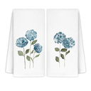 Blue Hydrangea Flowers Floral Kitchen Towels Set of 2 - Summer Flowers Decorative Hand Towels for Bathroom, Blue Hydrangea Decor Dish Towels for Kitchen, Floral Hand Towels, 16x24