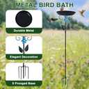 hogardeck 40 Metal Bird Bath for Outside, Freestanding Birdbaths & Birdfeeder for Outdoors, Upgraded 5 Pronged Base Bird Baths Feeder Bowl for Garden Patio Yard Lawn Decor