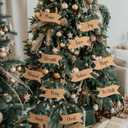 2 x Jenaai 24 Christian Christmas Ornaments with 3 Pcs 27.5 in Nativity Scene Burlap Ribbons Kraft Paper Jesus Name Christmas Tree Ornament Nativity Xmas Tree Hanging Decor Religious Gift for Church Home