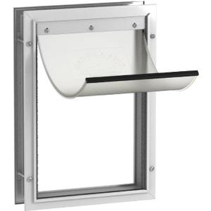 Hakuna Pets Deluxe Aluminum Pet, Cat and Dog Door with 2-Way Locking Panel for Screens, Doors and Walls up to 2.8" Thick, Large, White