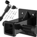 OGYE Bolt On Receiver Hitch with 5/8" Pin Dia Anti-Theft Hitch Lock,Hitch Wall Mount 2 Inch Opening Hitch Receiver Plate, Bumper Trailer Hitch Extender Receiver, Max Load 15000LBS