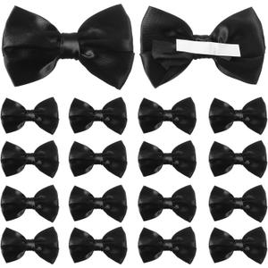 Riceshoot 24 Pcs Satin Ribbon Bows 3.5" Self Adhesive Satin Bows Gift Wrapping Stick on Premade Ribbon Bow with Double Sided Tape for Making Crafts Baby Shower Party Wedding Decor(Black)
