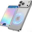 for MagSafe Wallet, 3 Cards Holder, Slim Magnetic Phone Wallet for iPhone 17/16/15/14/13/12 Pro Max Plus Air Series,RFID Blocking Vegan Leather,Rainbow