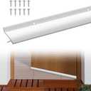 Blulu 2 Pcs 36 in Aluminum Door Drip Cap with Screws, Rain Drip Guard, Door Bottom Sweep Edge Deflector Overall Height 1-1/2 in Window Rain Deflector for Diverting House Rainwater